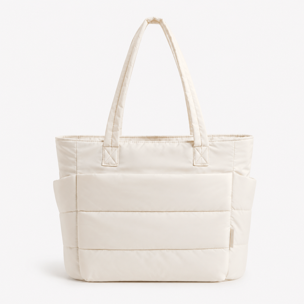 Bolso Tote Puffer para Mujer, Bolsa Acolchada Ligera de Gran Capacidad con Compartimento para Laptop, Bolsa Casual para Trabajo, Viajes y Compras