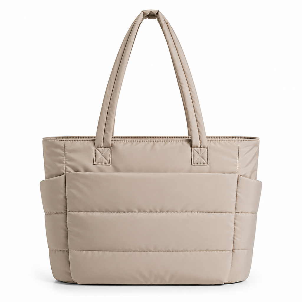Bolso Tote Puffer para Mujer, Bolsa Acolchada Ligera de Gran Capacidad con Compartimento para Laptop, Bolsa Casual para Trabajo, Viajes y Compras
