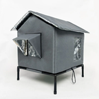 ⏳Time-Limited Special⏰All-Weather Elevated Outdoor Cat House – Waterproof Oxford Cloth, Thermal Aluminum Lining & Foldable Design 🌧️