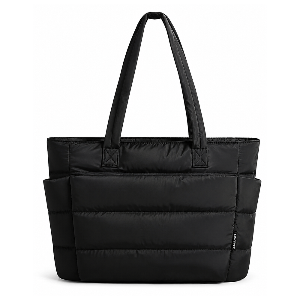 Bolso Tote Puffer para Mujer, Bolsa Acolchada Ligera de Gran Capacidad con Compartimento para Laptop, Bolsa Casual para Trabajo, Viajes y Compras