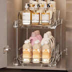 ⏳ Time-Limited Special ⏰ Multifunctional Pull-Out Storage Organizer – Clear 2/3-Tier Design for Bathroom, Under-Sink Cabinets & Vanity ✨