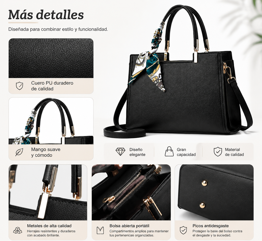 Bolso Tote Elegante para Mujer – Diseño Moderno de Gran Capacidad con Estilo Premium