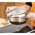 ⏳ Time-Limited Special ⏰ Deep Fryer Pot with Thermometer & Oil Drain Rack – Stainless Steel ✨
